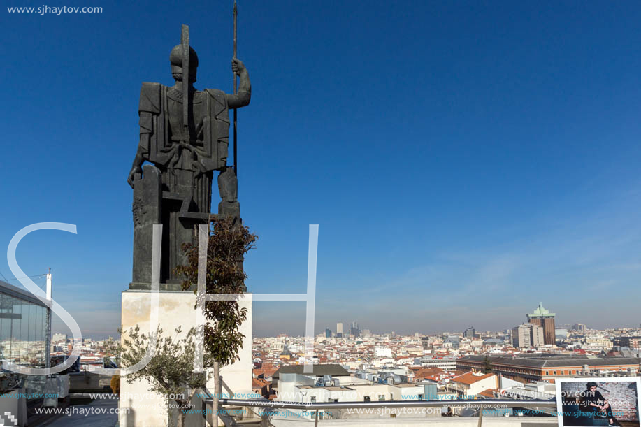 MADRID, SPAIN - JANUARY 24, 2018:  Amazing Panoramic view of city of Madrid from Circulo de Bellas Artes, Spain