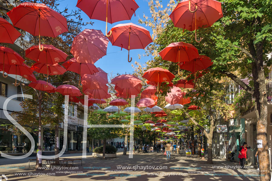 BLAGOEVGRAD, BULGARIA - OCTOBER 6, 2018: The Center of town of Blagoevgrad, Bulgaria