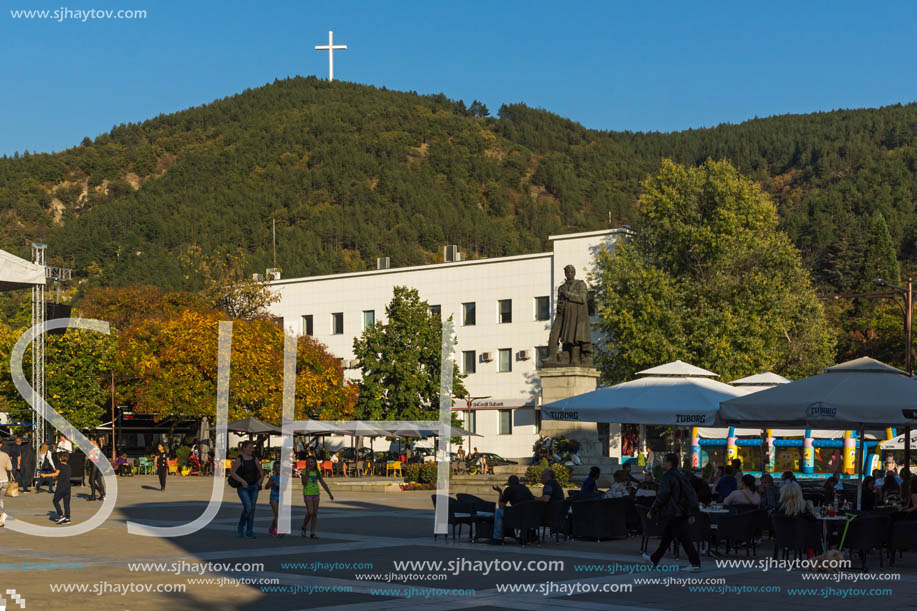 BLAGOEVGRAD, BULGARIA - OCTOBER 6, 2018: The Center of town of Blagoevgrad, Bulgaria