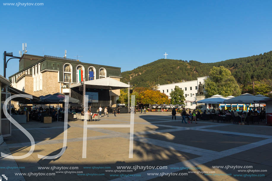 BLAGOEVGRAD, BULGARIA - OCTOBER 6, 2018: The Center of town of Blagoevgrad, Bulgaria