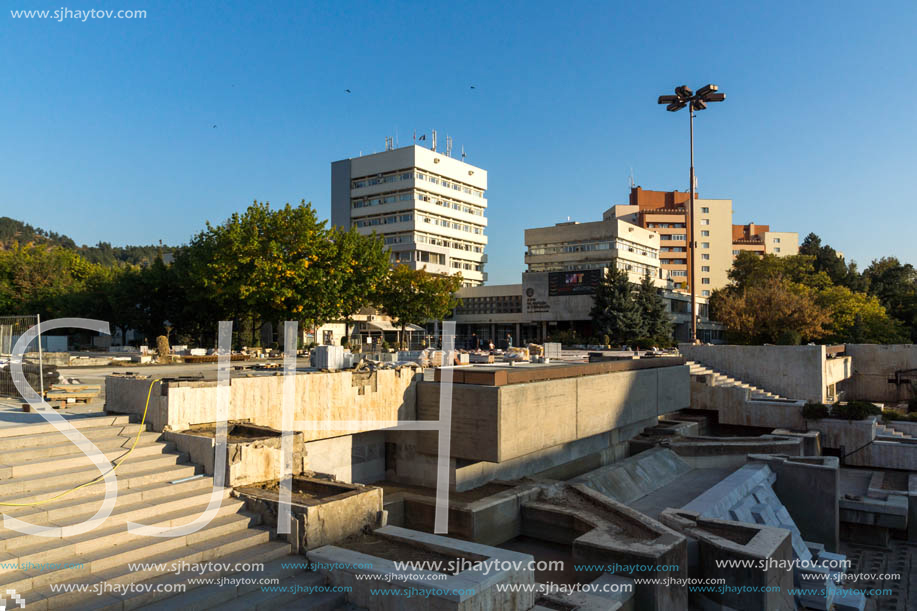 BLAGOEVGRAD, BULGARIA - OCTOBER 6, 2018: The Center of town of Blagoevgrad, Bulgaria