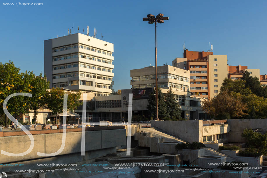 BLAGOEVGRAD, BULGARIA - OCTOBER 6, 2018: The Center of town of Blagoevgrad, Bulgaria