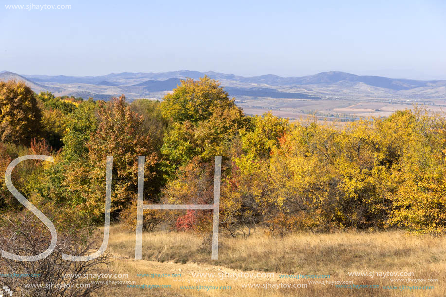 Amazing Autumn Panorama of Cherna Gora (Monte Negro) mountain, Pernik Region, Bulgaria