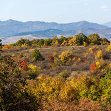 Amazing Autumn Panorama of Cherna Gora (Monte Negro) mountain, Pernik Region, Bulgaria