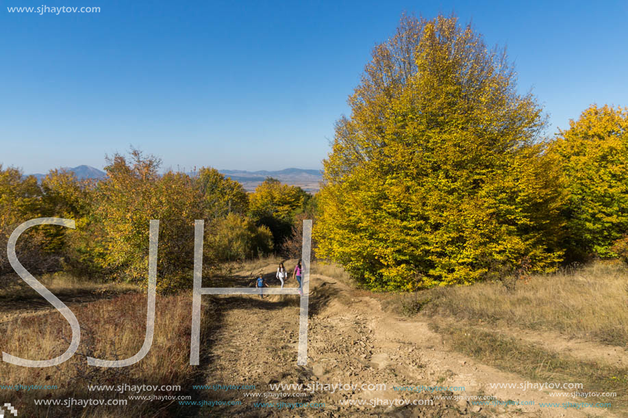 Amazing Autumn Panorama of Cherna Gora (Monte Negro) mountain, Pernik Region, Bulgaria