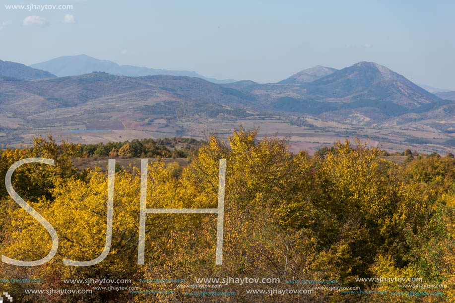 Amazing Autumn Panorama of Cherna Gora (Monte Negro) mountain, Pernik Region, Bulgaria