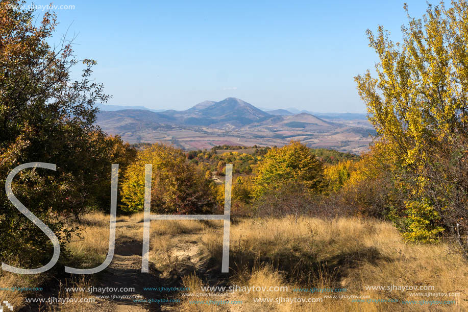 Amazing Autumn Panorama of Cherna Gora (Monte Negro) mountain, Pernik Region, Bulgaria