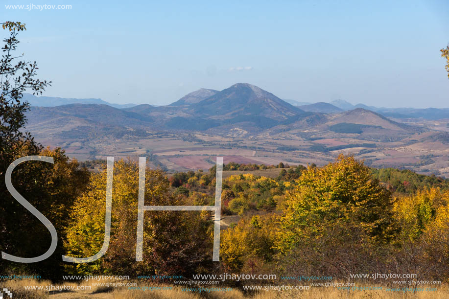 Amazing Autumn Panorama of Cherna Gora (Monte Negro) mountain, Pernik Region, Bulgaria