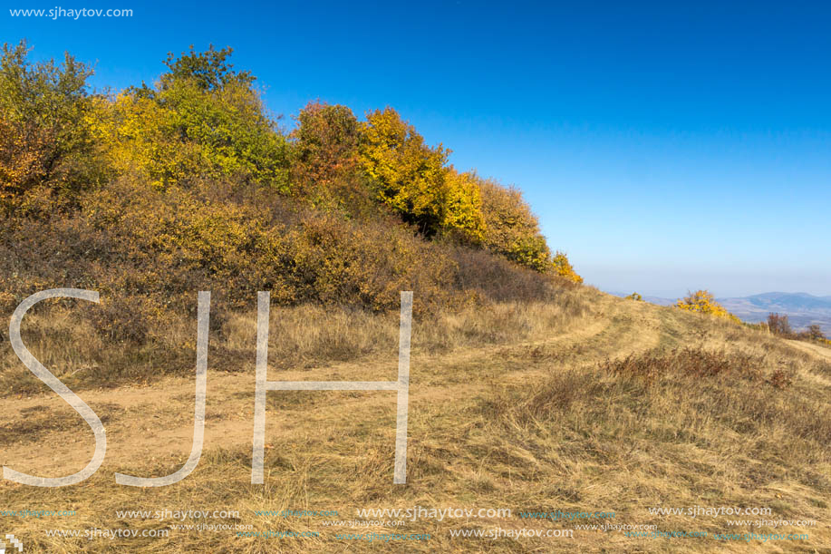 Amazing Autumn Panorama of Cherna Gora (Monte Negro) mountain, Pernik Region, Bulgaria