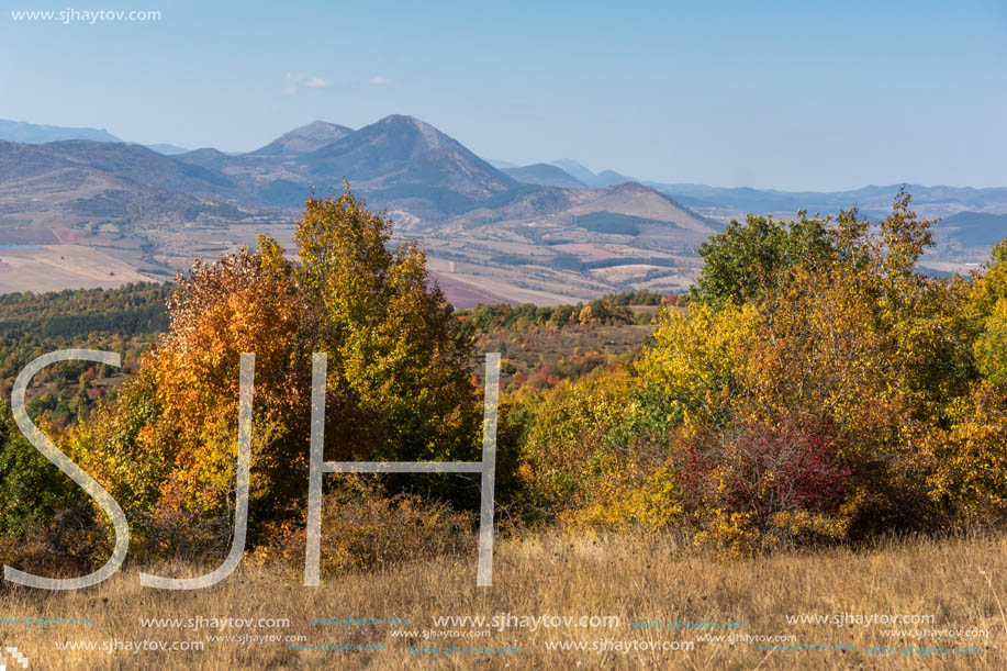 Amazing Autumn Panorama of Cherna Gora (Monte Negro) mountain, Pernik Region, Bulgaria